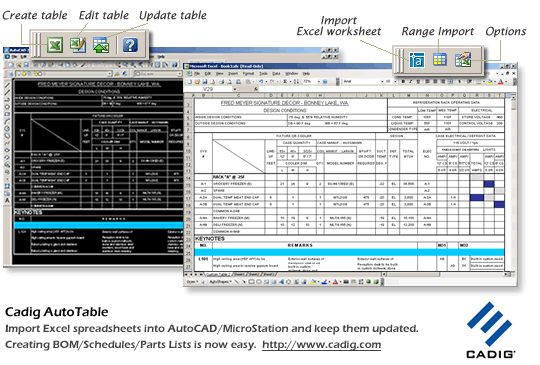 AutoCAD LT Excel- {Cadig AutoTable 3.x} 3.6 full