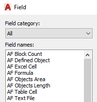 autocad fields