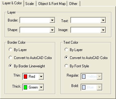 autocad fonts bold by color